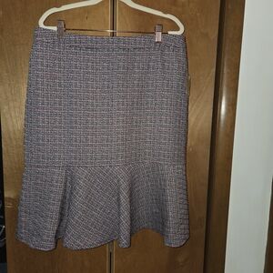 Kasper A-Line Tweed Skirt - Black, White, Red